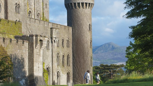 Visitors at Penrhyn Castle and Garden, Gwynedd, Wales